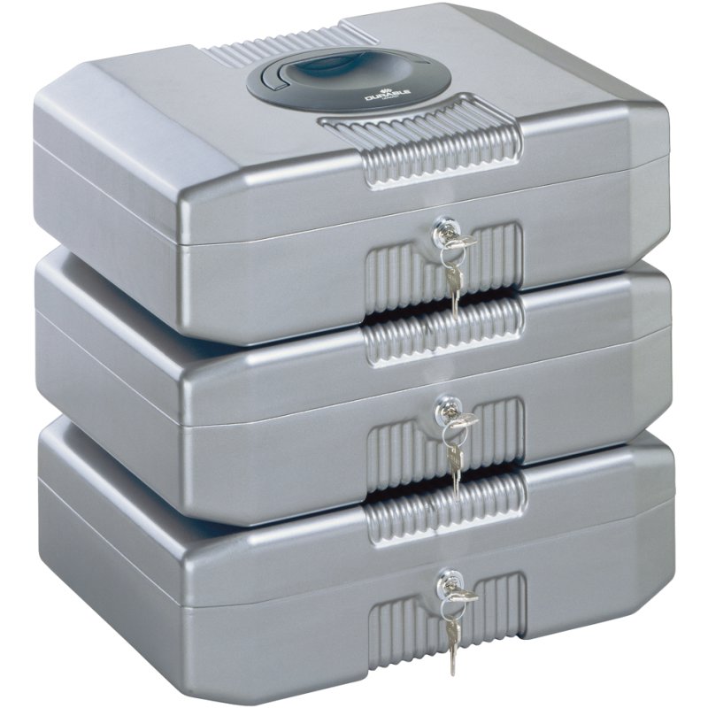 DURABLE geldkassette EUROBOXX, grijs, 352×276×120 mm, cilinderslot