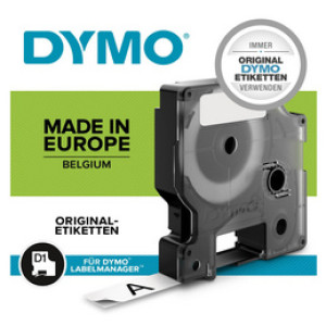 DYMO D1 labelband, blauw/wit, 12 mm × 7 m