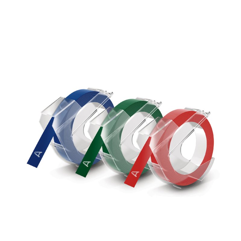 DYMO reliëfband 3D, 9 mm × 3 m, blauw, glanzend
