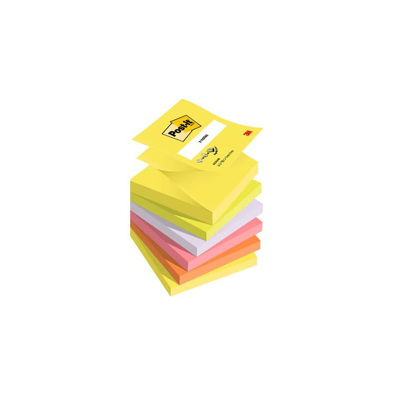 Post-it bloc-notes Z-Notes, 127×76 mm, 6 couleurs, 6 pièces