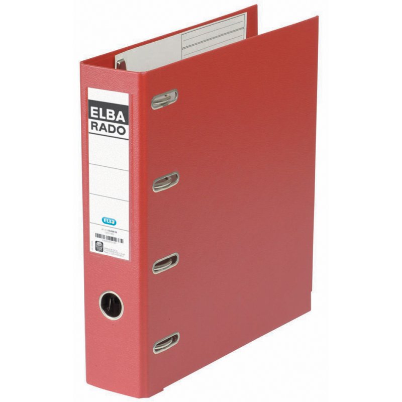 ELBA classeur double rado plast, rouge, 75 mm