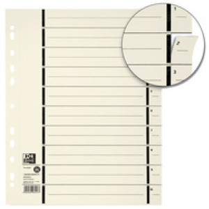 Oxford scheidingsbladen A4 met perforatie, chamois, 100 stuks