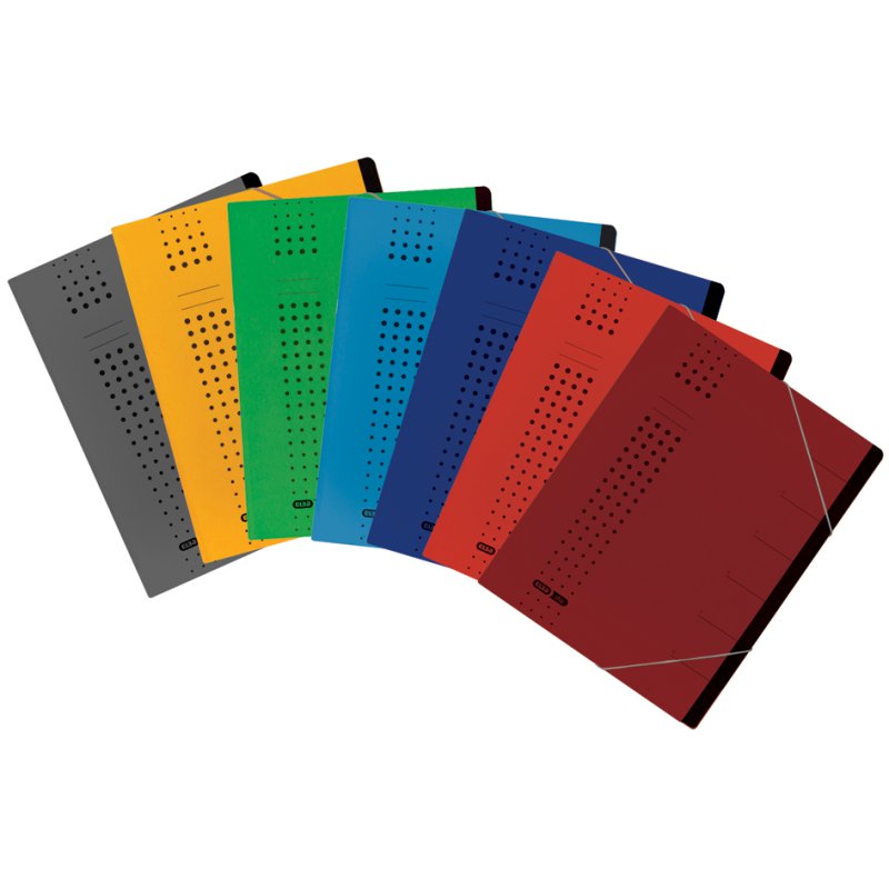 ELBA chemises de classement A4, bleu, 7 compartiments, carton