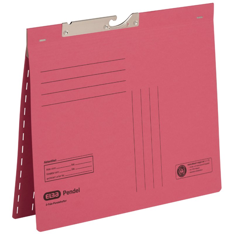 ELBA pendaflex folder A4, red, manila card, 25 pieces