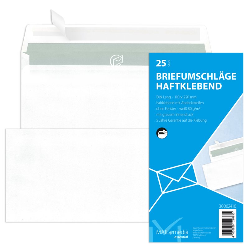MAILmedia enveloppen DIN Lang, wit, 80 g/m², 25 stuks