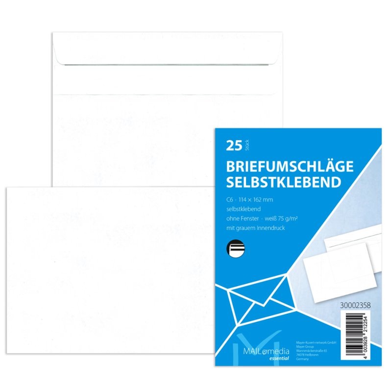 MAILmedia enveloppes DL, blanc, auto-adhésif, 100 pièces