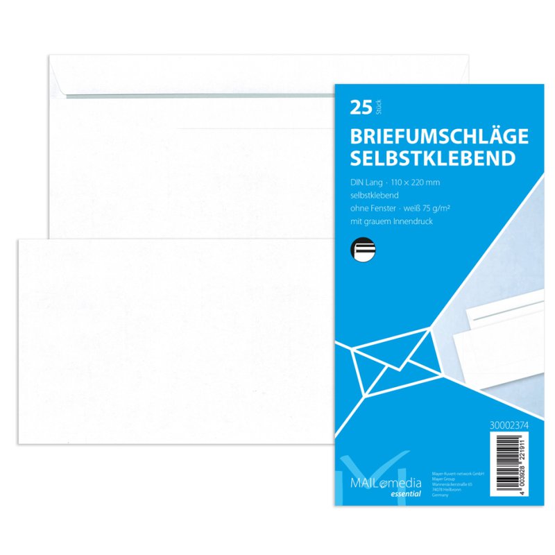 MAILmedia enveloppes DL, blanc, auto-adhésif, 100 pièces
