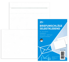 MAILmedia enveloppen C6, wit, zelfklevend, 25 stuks