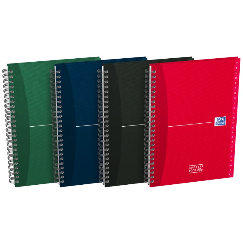 Oxford Office A5 address book, spiral, alphabetical index, 80 sheets