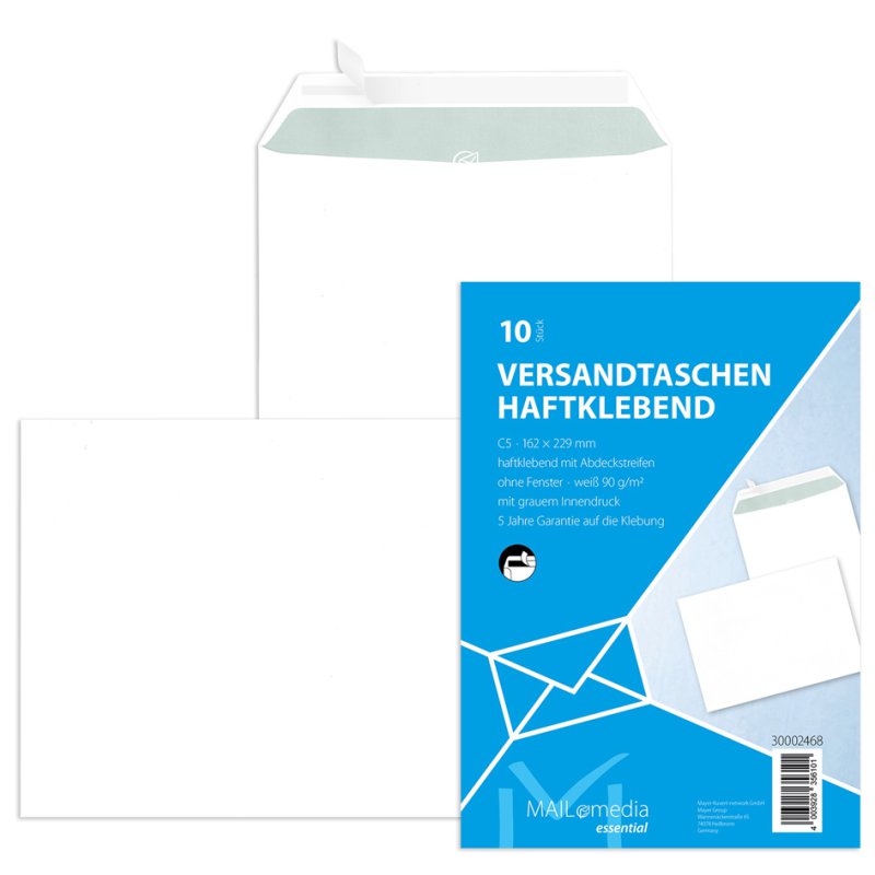MAILmedia Enveloppes d'expédition C4, blanc, sans fenêtre, 10 pièces