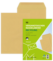 MAILmedia verzendtas kraft bruin B5, zonder venster, natklevend, 10 stuks