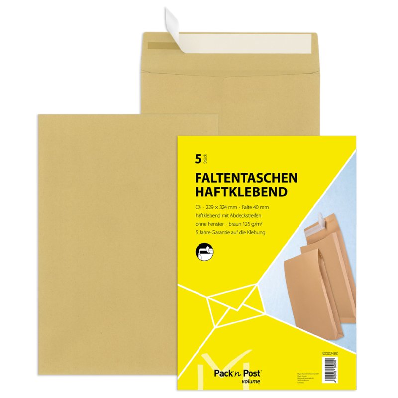 MAILmedia enveloppe d'expédition C4, sans fenêtre, marron, 5 pièces