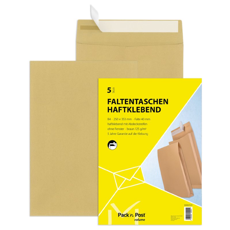 MAILmedia enveloppe d'expédition C4, sans fenêtre, marron, 5 pièces
