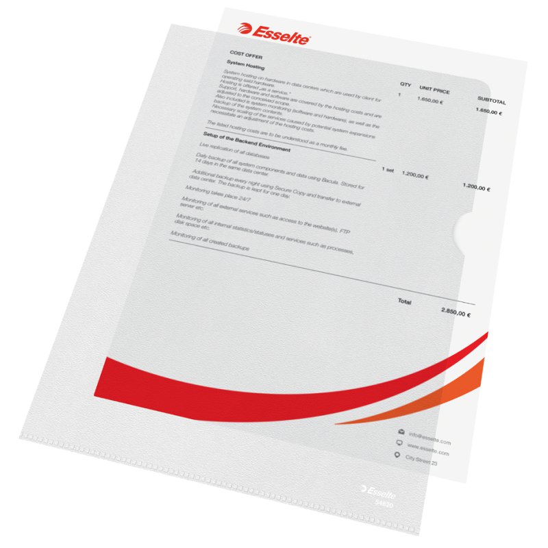 Esselte transparante mappen A4, gestructureerd, 0,12 mm, 100 stuks