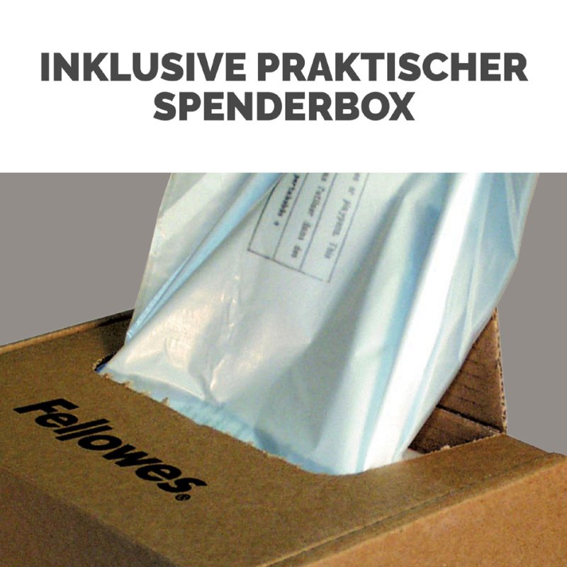 Fellowes afvalzakken papiervernietiger, 94 liter, transparant, 50 stuks