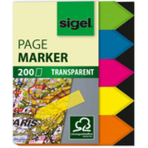 Sigel haftmarkers Film, 50 × 20 mm, gekleurd gesorteerd, 160 stuks