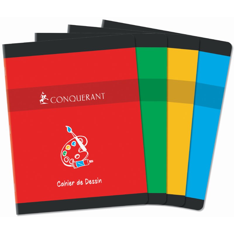 CONQUÉRANT SEPT carnet de croquis blanc A4, 120 g, 16 feuilles