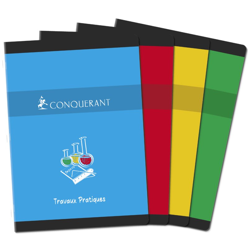 CONQUÉRANT SEPT cahier de travail, 210×297 mm, 60 pages lignées + 60 pages dessin