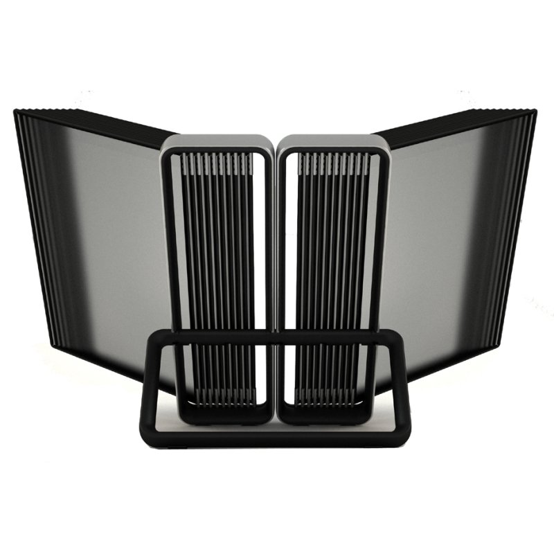 djois VEO table reading system, silver/black, aluminium frame, incl. 10 A4 display panels