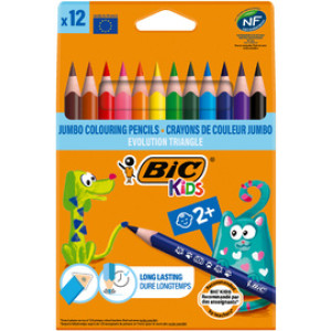 BIC KIDS kleurpotloden Evolution Triangle, driehoekig, 12 stuks