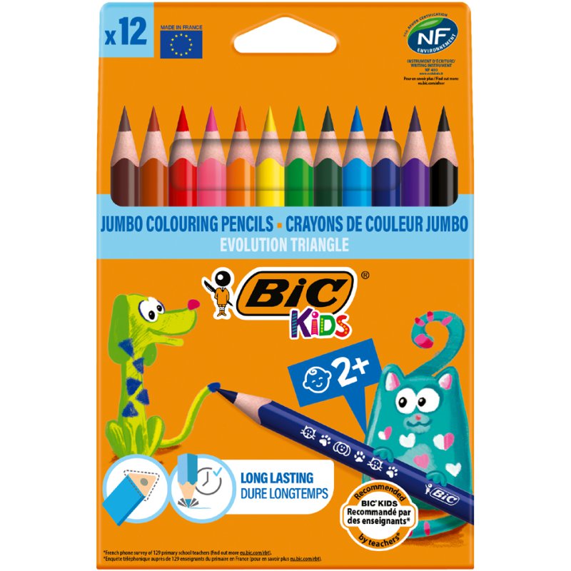 BIC KIDS kleurpotloden Evolution Triangle, driehoekig, 12 stuks