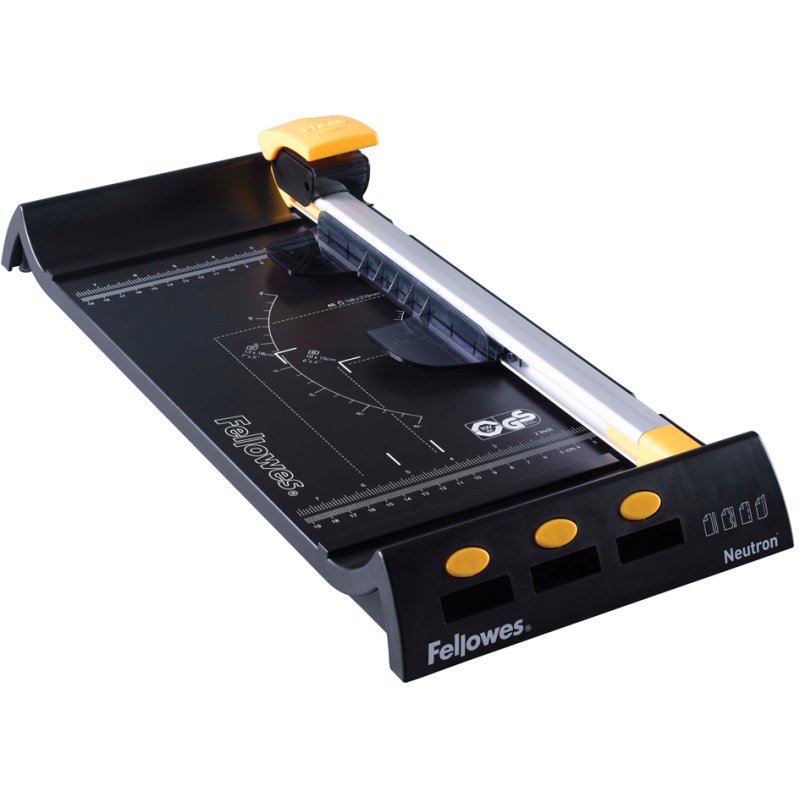 Fellowes cisaille rotative Neutron, 10 feuilles, 320 mm, noir/jaune