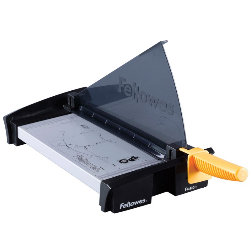 Fellowes massicot Fusion, A4, capacité de coupe 10 feuilles, noir/jaune