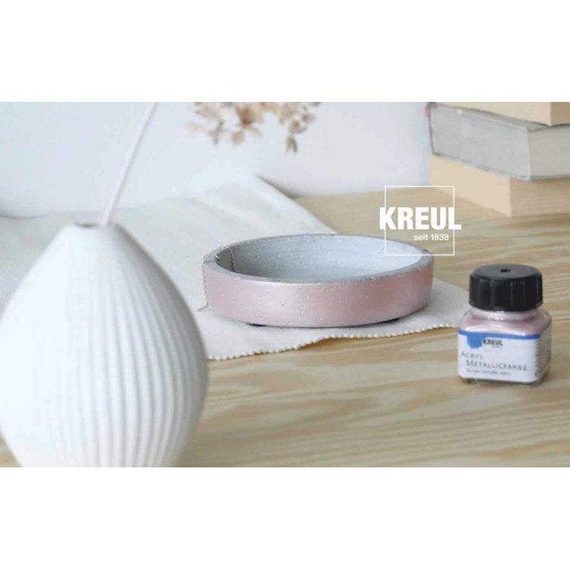 KREUL acrylic metallic paint basic set, 6 x 20 ml, including brush