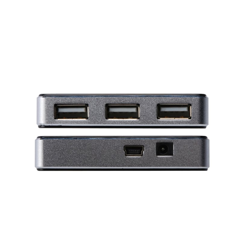 DIGITUS USB 2.0 mini hub, 4 poorten, zilverkleurig