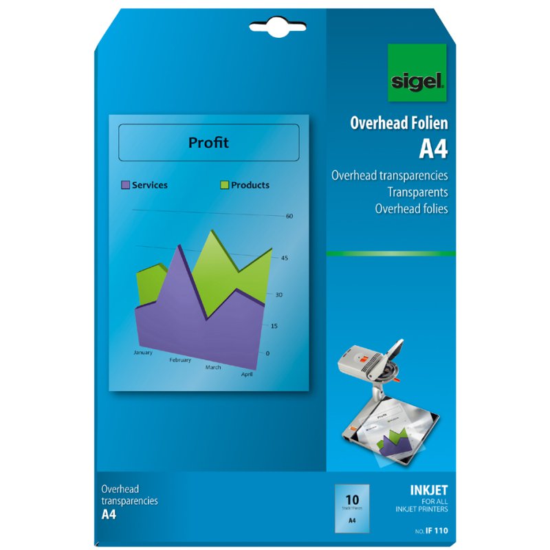 Sigel feuille jet d'encre A4, transparent clair, 100 micron, 10 feuilles