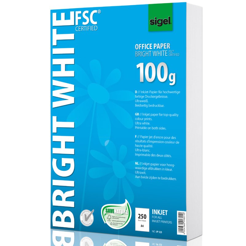 sigel inkjetpapier Bright White A4, ultrawit, 100 g/m², 500 vel