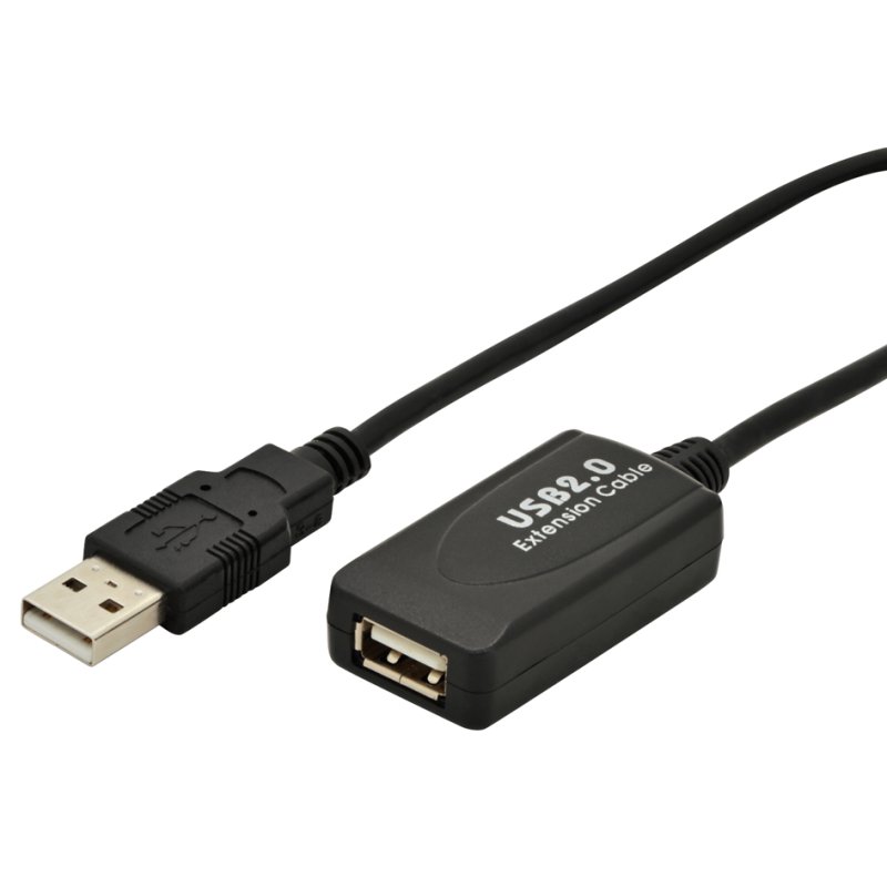 DIGITUS Câble USB 2.0 actif de rallonge, noir, 5 mètres