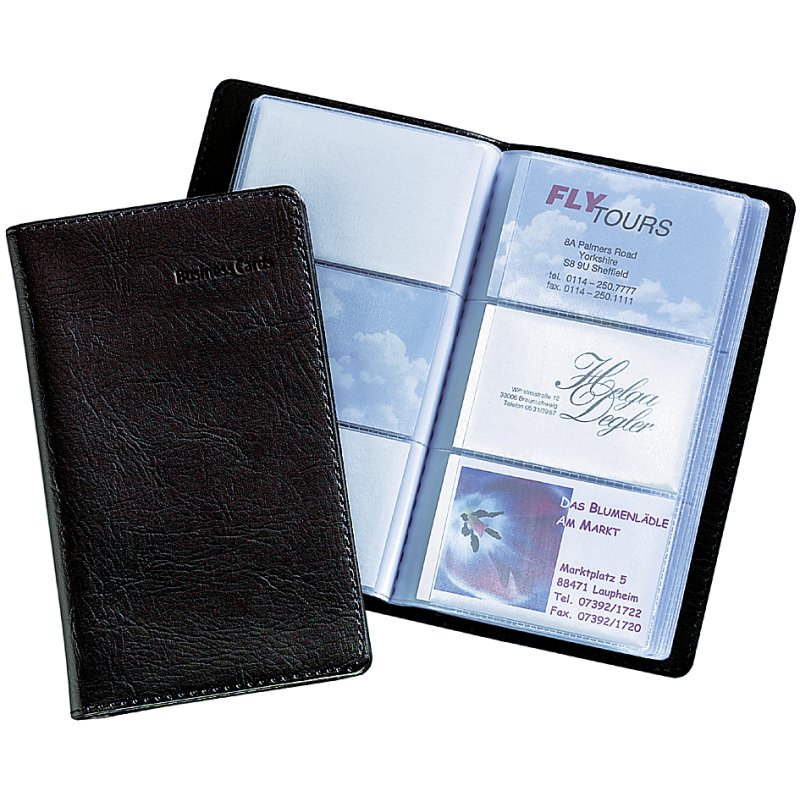 Sigel porte-cartes de visite, aspect cuir, noir, mat