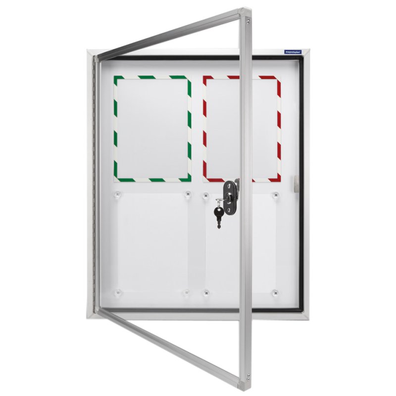 magnetoplan vitrinekast CC, 4×A4, afsluitbaar, binnen/buiten