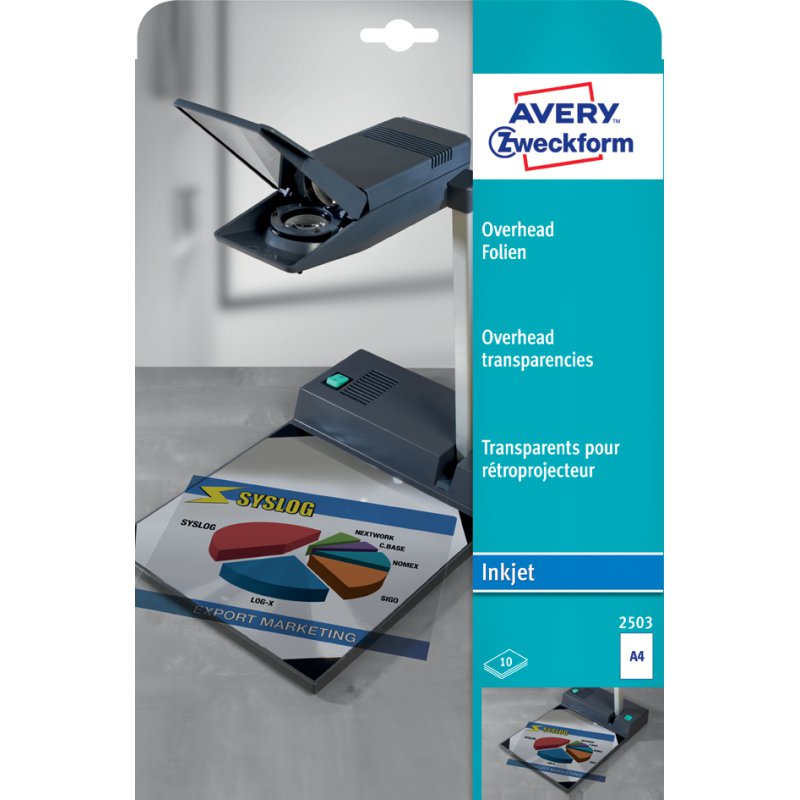 AVERY Zweckform transparante inkjet sheets A4, 0,11 mm dik, 50 stuks