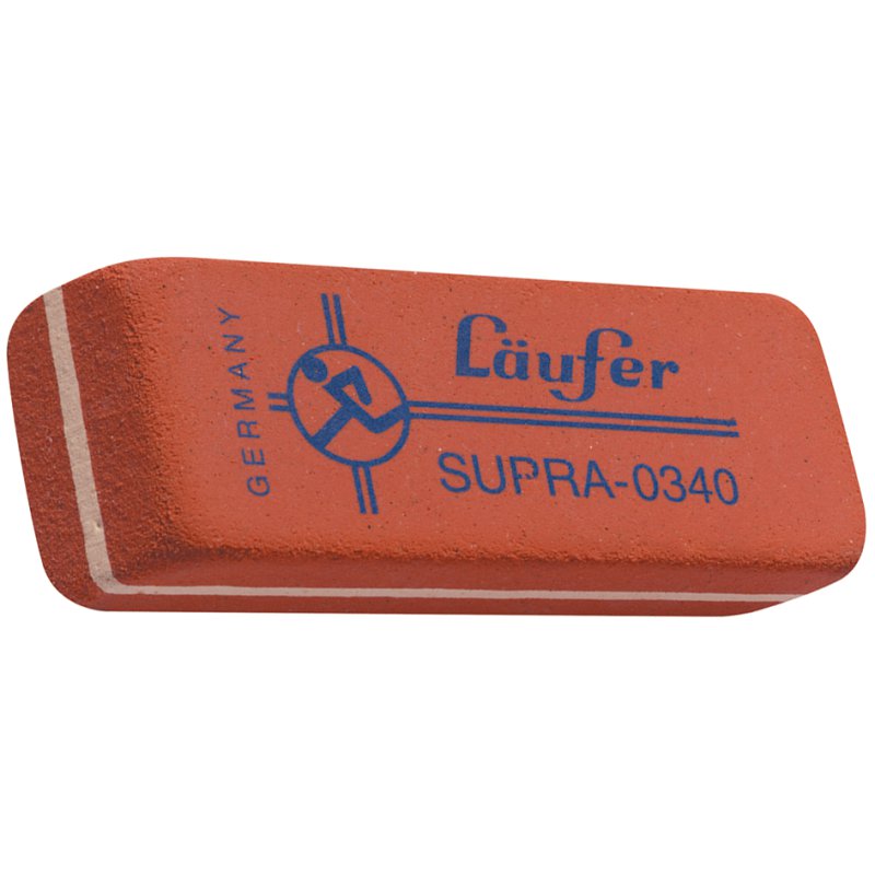 Läufer gomme caoutchouc naturel SUPRA, rouge, 55×19×8,5 mm