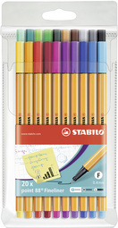 STABILO fineliner point 88, 0,4 mm, 20 stuks, gemixt