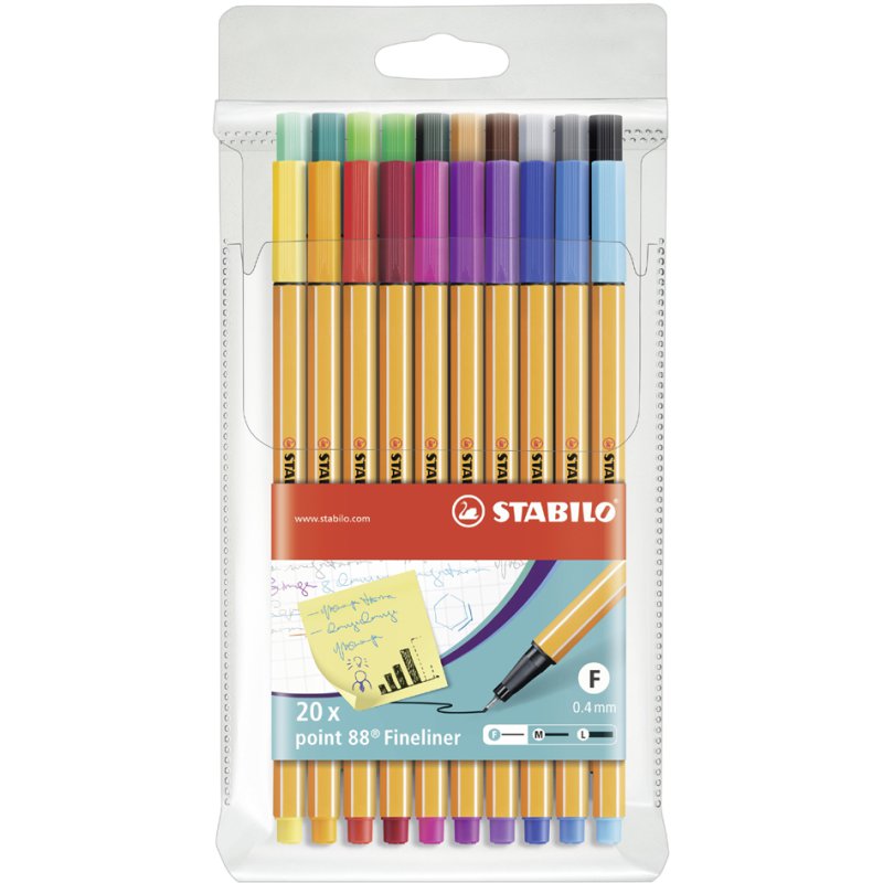 STABILO fineliner point 88, 0,4 mm, 30 pièces