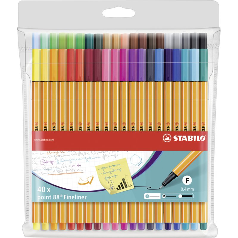 STABILO fineliner point 88, 0,4 mm, 30 pièces