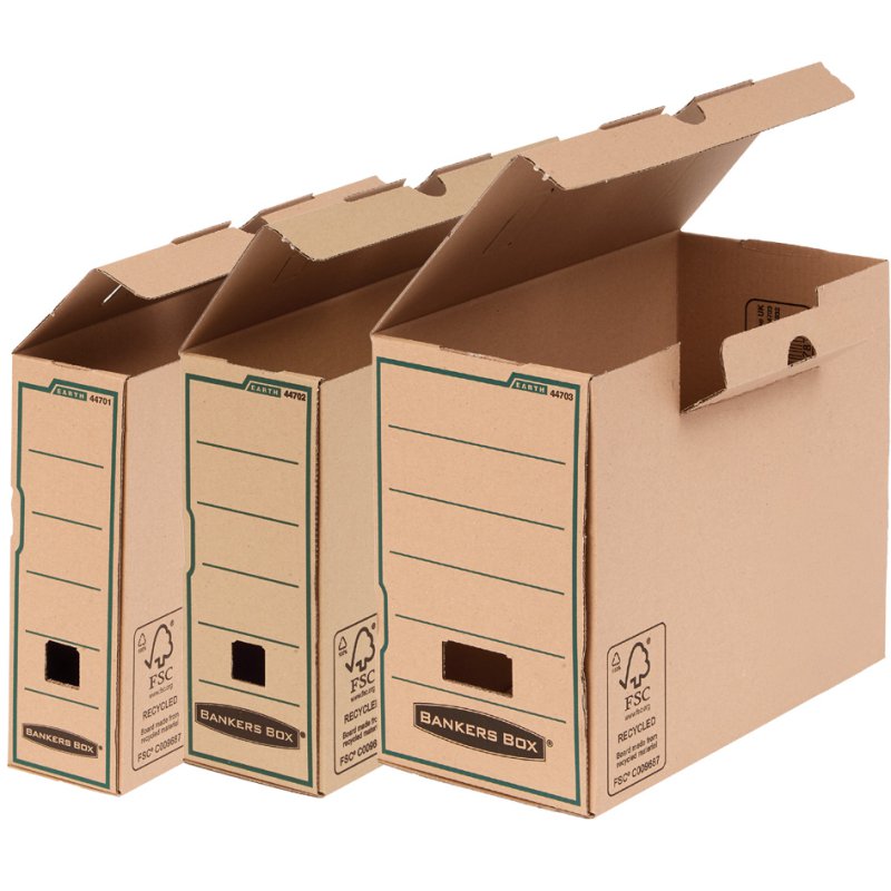 Fellowes boîte d'archives EARTH 80, marron, 100% carton recyclé, 20 pièces