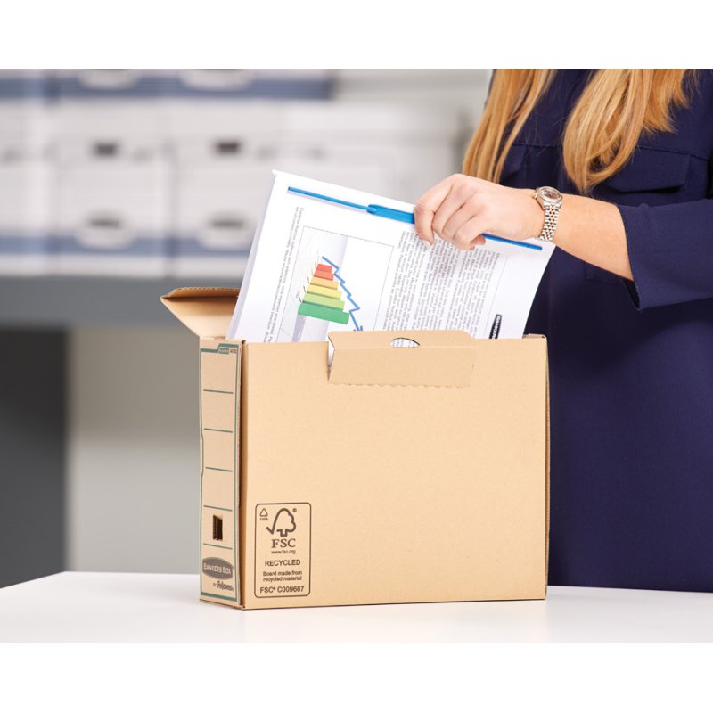 Fellowes boîte d'archives EARTH 80, marron, 100% carton recyclé, 20 pièces