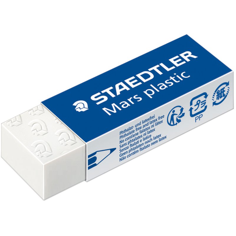 STAEDTLER Mars plastic mini eraser, white, 40×19×13 mm