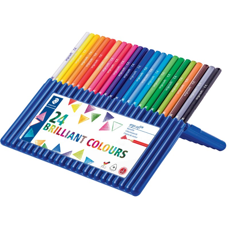 STAEDTLER crayons de couleur ergosoft triangulaires, 24 pièces, 3,0 mm