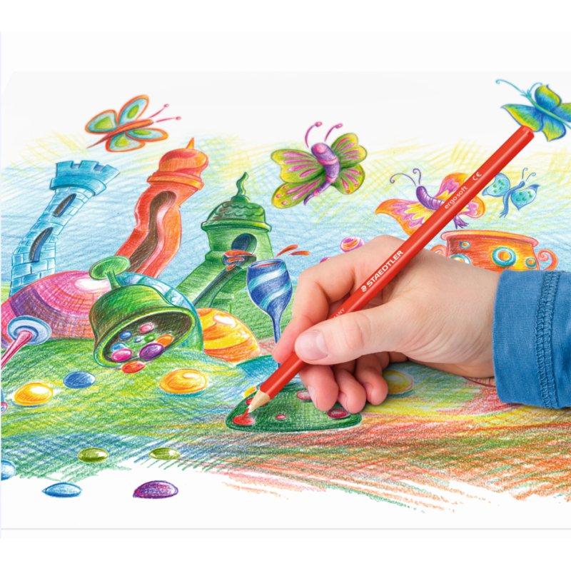 STAEDTLER crayons de couleur ergosoft triangulaires, 3,0 mm, 12 pièces