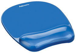 Fellowes muismat met polssteun Crystals Gel, kristalhelder gel, blauw