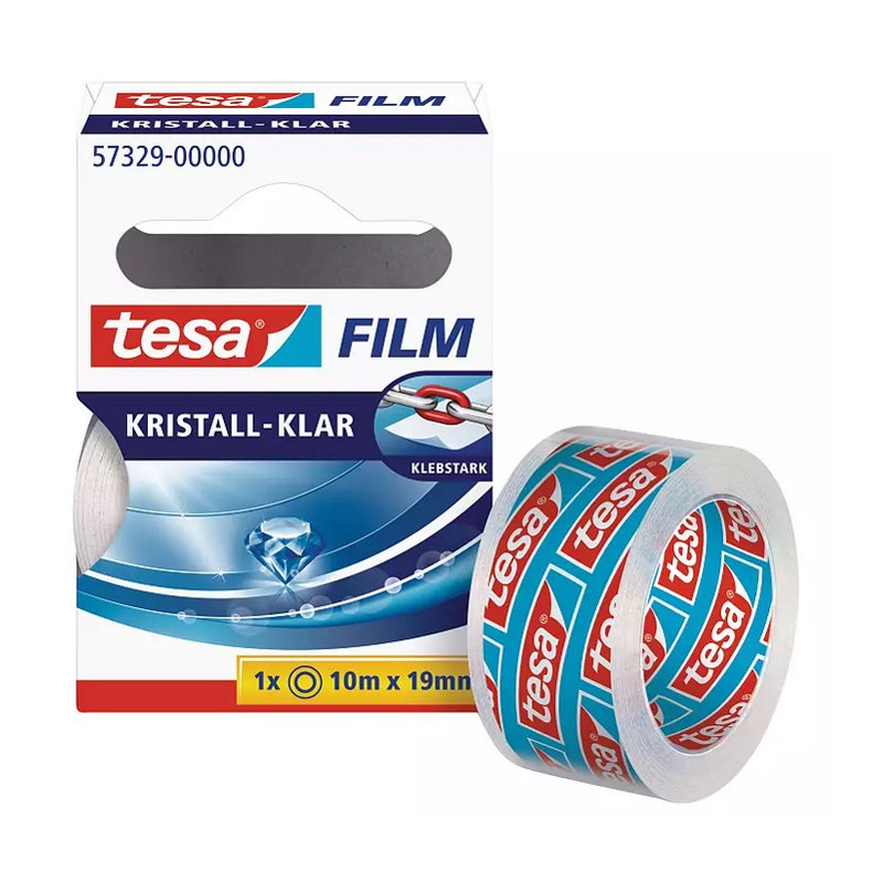 tesa ruban adhésif cristal transparent, 8-pack, 19 mm × 10 m