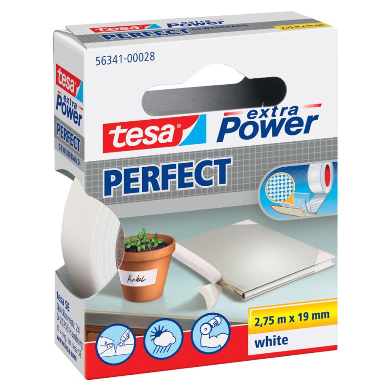 tesa textieltape Extra Power Perfect, 19 mm × 25 m, zwart
