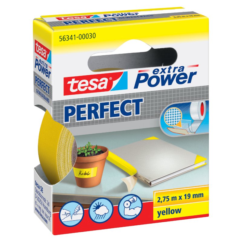 tesa textieltape Extra Power Perfect, 19 mm × 25 m, zwart