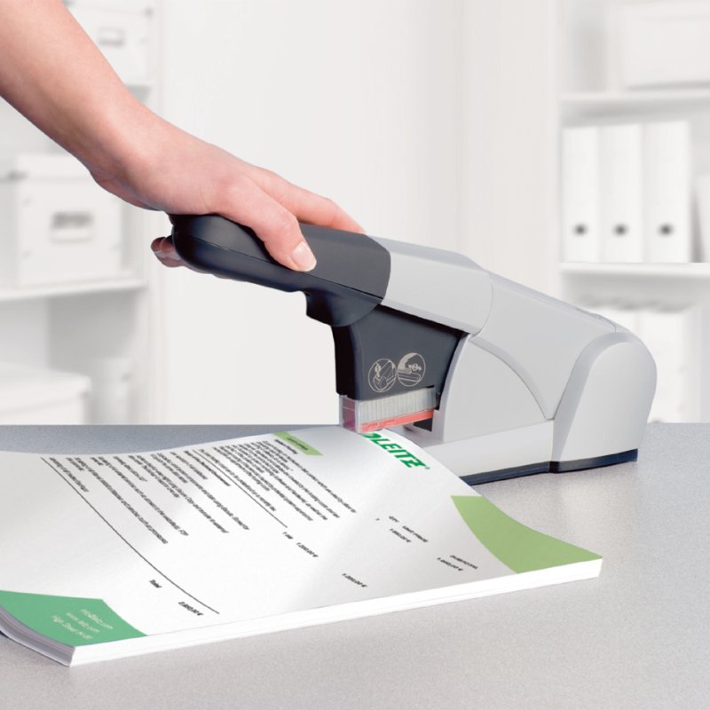 LEITZ agrafeuse de bloc 5551, capacité d'agrafage 80 feuilles, argent