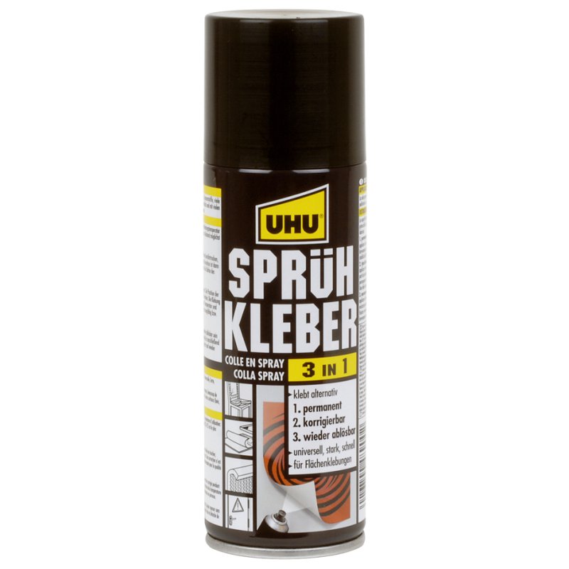UHU colle pulvérisée 3-en-1, repositionnable, 200 ml